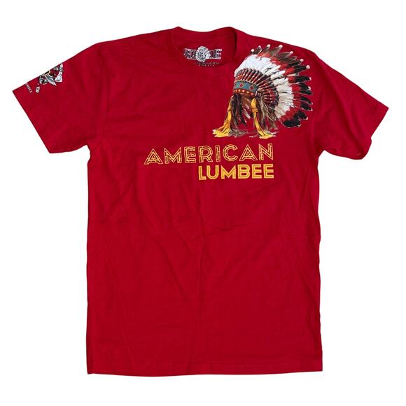 American Lumbee Graphic T-Shirt in Red, Size M